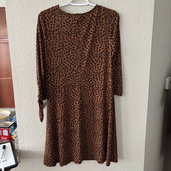MSK Animal Cheetah Print Comfy Knee Length Dress Women's Size Small - Picture 6 of 8